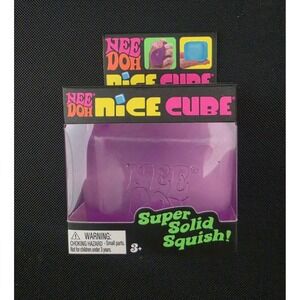 Nee Doh Nice Cube-Super Solid Squish!(Purple)-Brand New/Factory Sealed-FREE SHIP